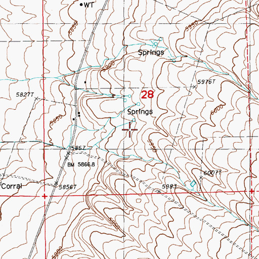 Topographic Map of Brown Creek, NV