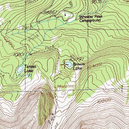Topographic Map of Brown Lake, NV