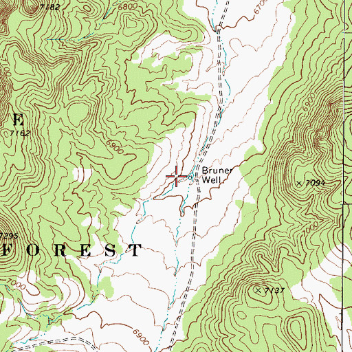 Topographic Map of Bruner Well, NV