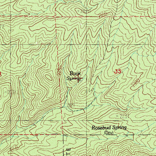 Topographic Map of Buck Spring, NV
