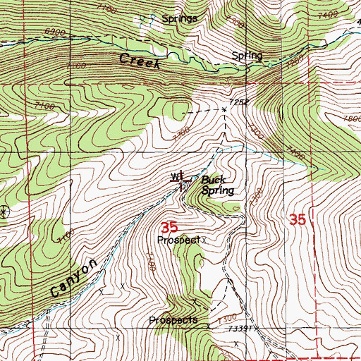 Topographic Map of Buck Spring, NV