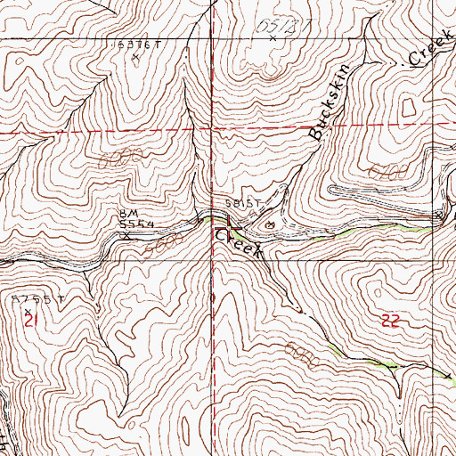 Topographic Map of Buckskin Creek, NV