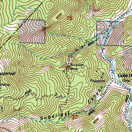 Topographic Map of Buckskin Mine, NV
