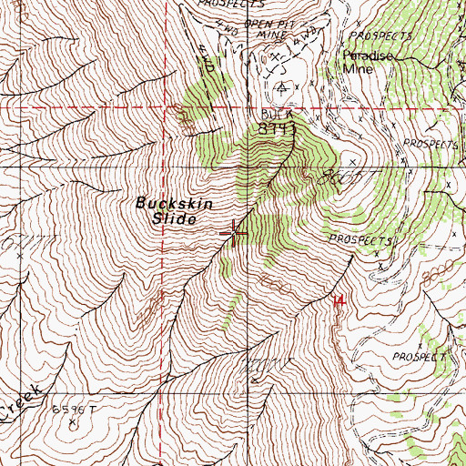 Topographic Map of Buckskin Slide, NV