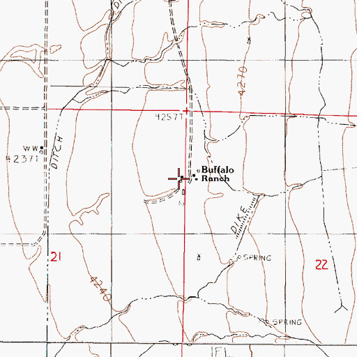 Topographic Map of Buffalo Ranch, NV