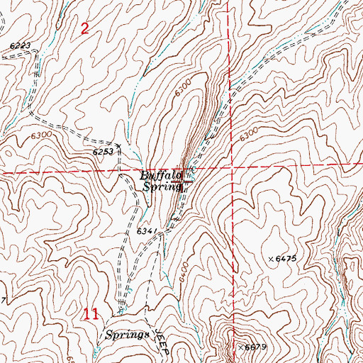 Topographic Map of Buffalo Spring, NV