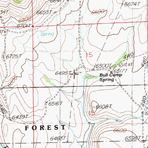 Topographic Map of Bull Camp, NV