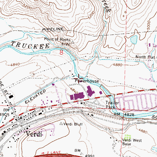 Topographic Map of Bull Ranch Creek, NV
