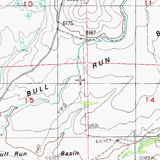 Topographic Map of Bull Run Basin, NV