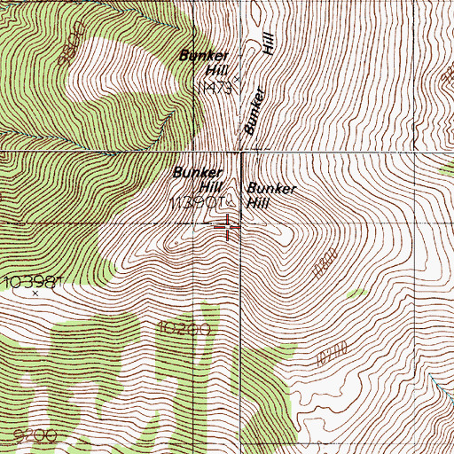 Topographic Map of Bunker Hill, NV