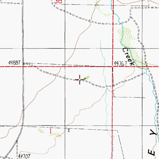 Topographic Map of Burge Ranch, NV