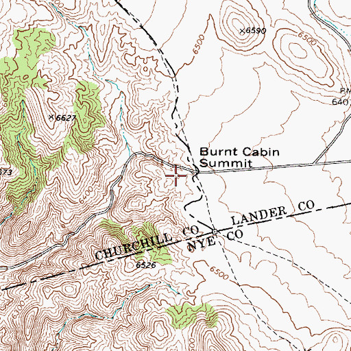 Topographic Map of Burnt Cabin Summit, NV