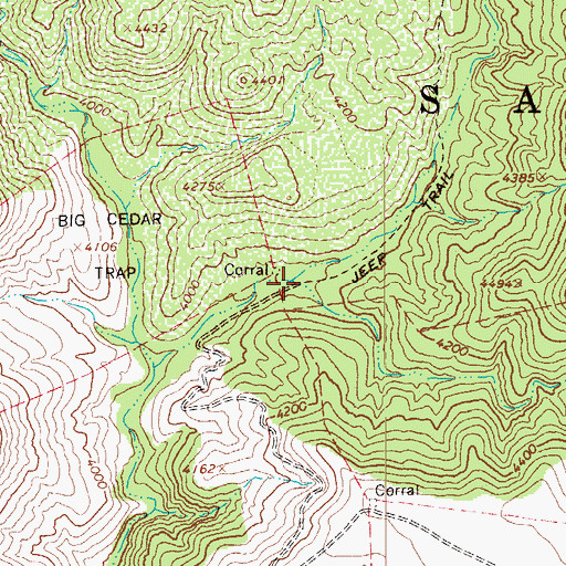 Topographic Map of New Creek, AZ