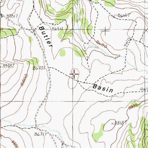 Topographic Map of Butler Basin, NV