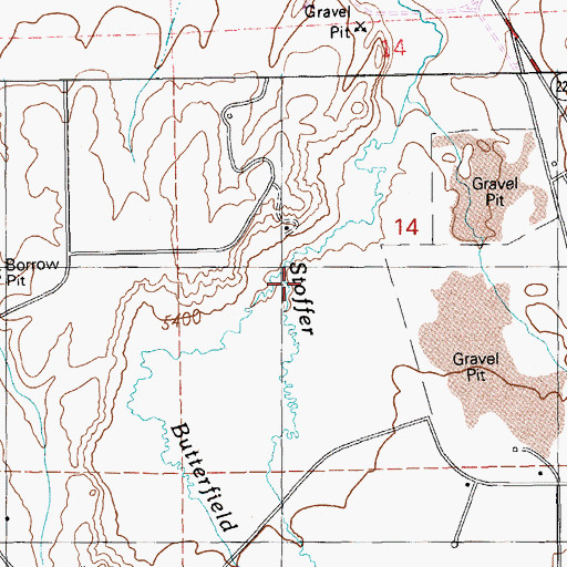 Topographic Map of Butterfield Creek, NV