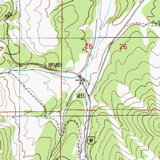 Topographic Map of Cahill Canyon, NV