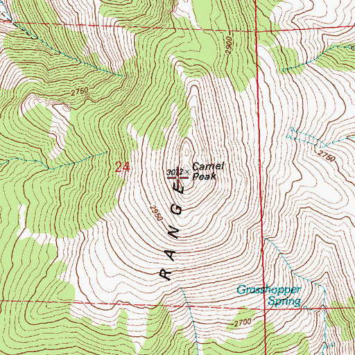 Topographic Map of Camel Peak, NV