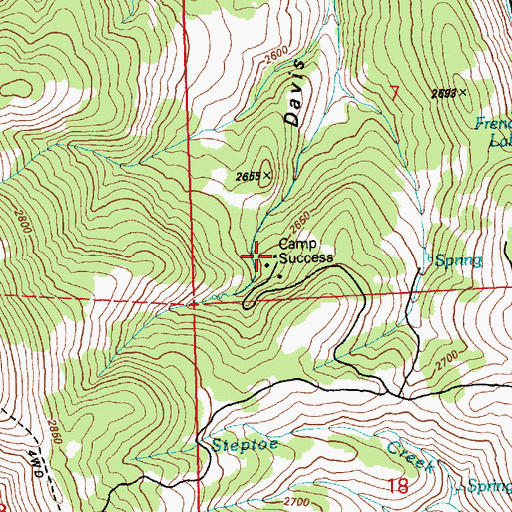 Topographic Map of Camp Success, NV
