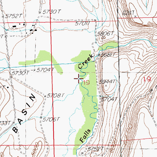 Topographic Map of Canyon Creek, NV