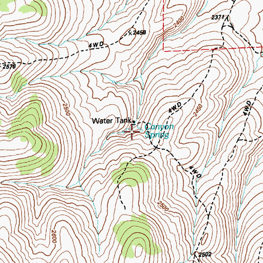 Topographic Map of Canyon Spring, NV