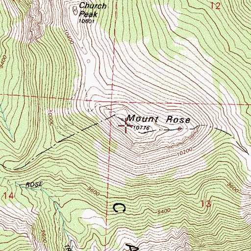 Topographic Map of Carson Range, NV