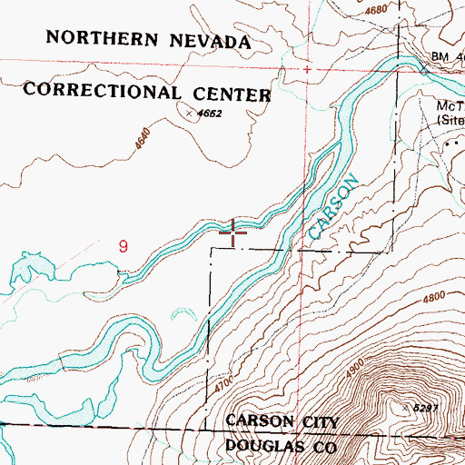 Topographic Map of Carson Valley, NV