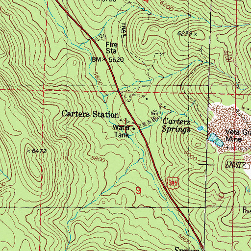 Topographic Map of Carters Station, NV