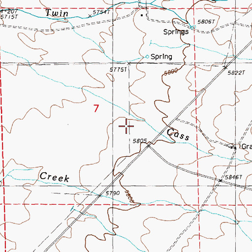 Topographic Map of Cass House Creek, NV