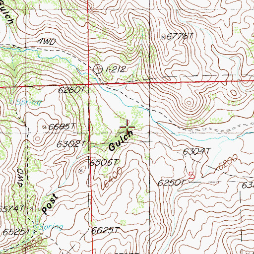 Topographic Map of Cassidy Post Gulch, NV