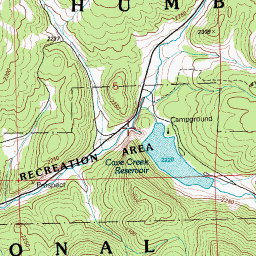 Topographic Map of Cave Creek, NV