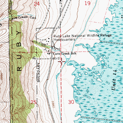 Topographic Map of Cave Creek, NV