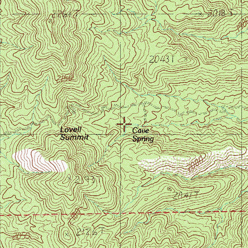 Topographic Map of Cave Spring, NV