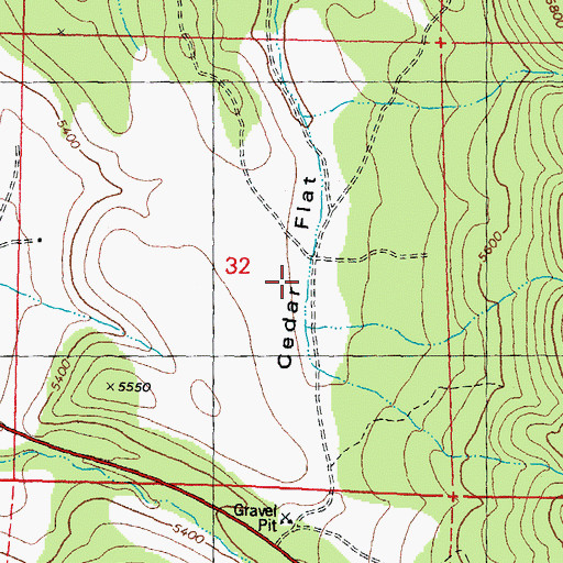 Topographic Map of Cedar Flat, NV