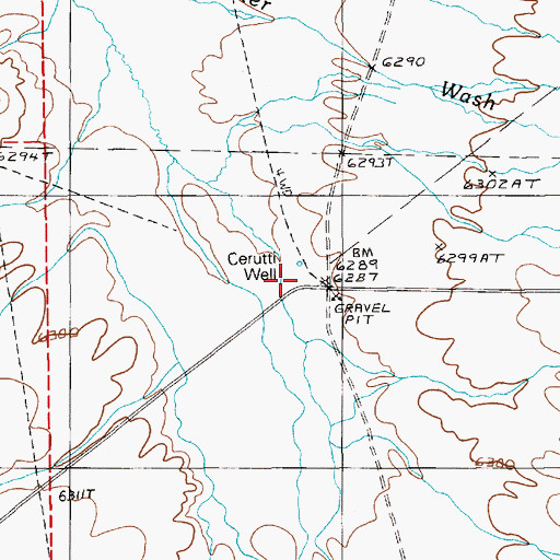 Topographic Map of Cerutti Well, NV