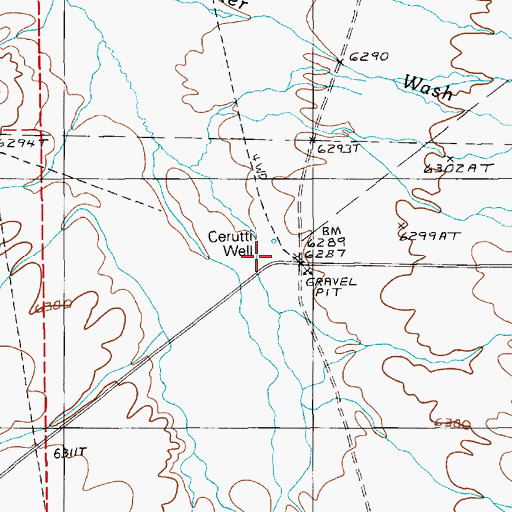 Topographic Map of Cerutti Well, NV
