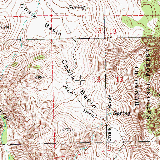 Topographic Map of Chalk Basin, NV