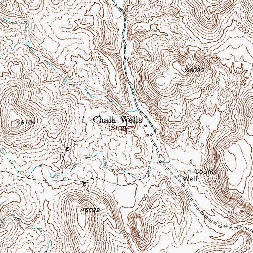 Topographic Map of Chalk Wells (historical), NV