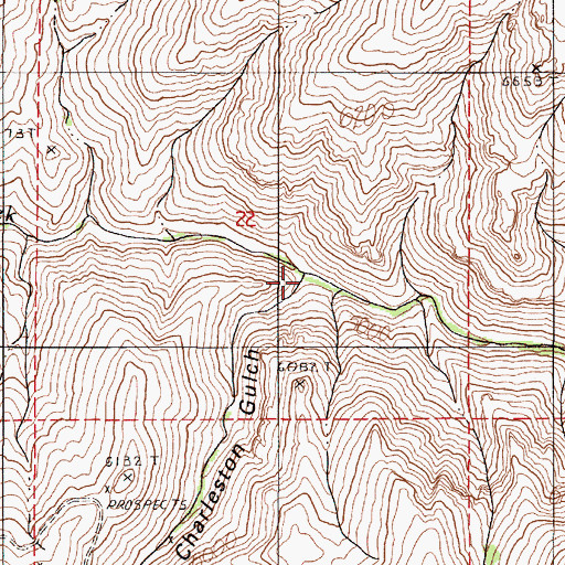 Topographic Map of Charleston Gulch, NV