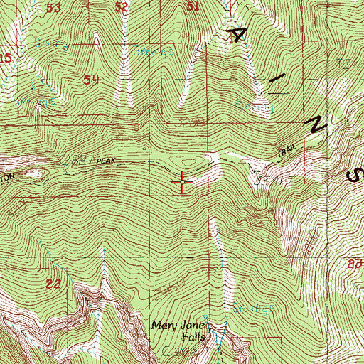 Topographic Map of Charleston Peak Trail North Loop, NV