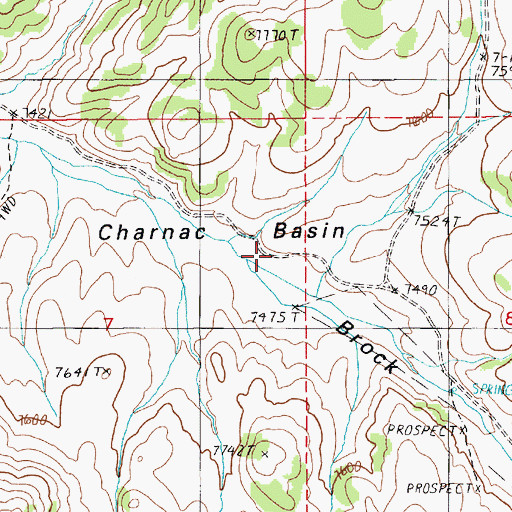 Topographic Map of Charnac Basin, NV