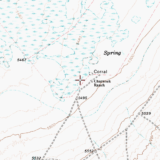 Topographic Map of Charnock Ranch, NV