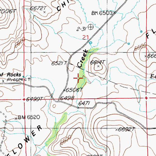 Topographic Map of East Fork Chicken Creek, NV