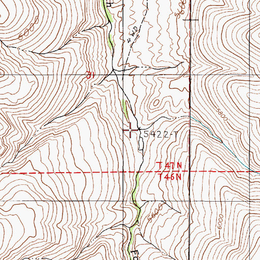 Topographic Map of Chicken Creek, NV