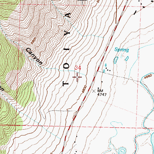 Topographic Map of Childs Canyon, NV