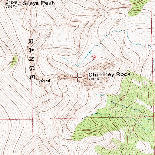 Topographic Map of Chimney Rock, NV