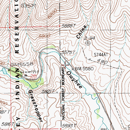 Topographic Map of China Gulch, NV
