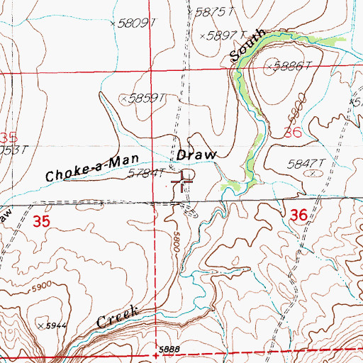 Topographic Map of Choke-A-Man Draw, NV