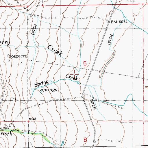 Topographic Map of Chokecherry Creek, NV