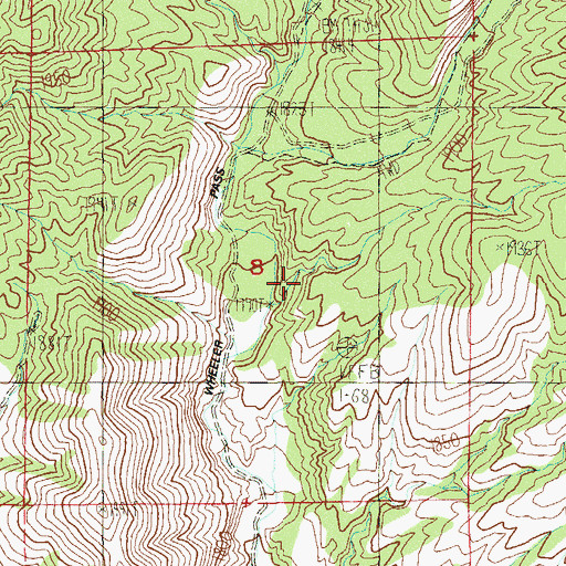 Topographic Map of Clark Canyon, NV