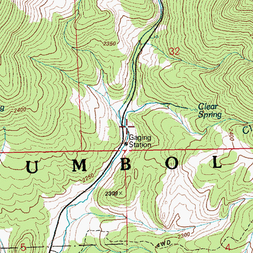 Topographic Map of Clear Creek, NV